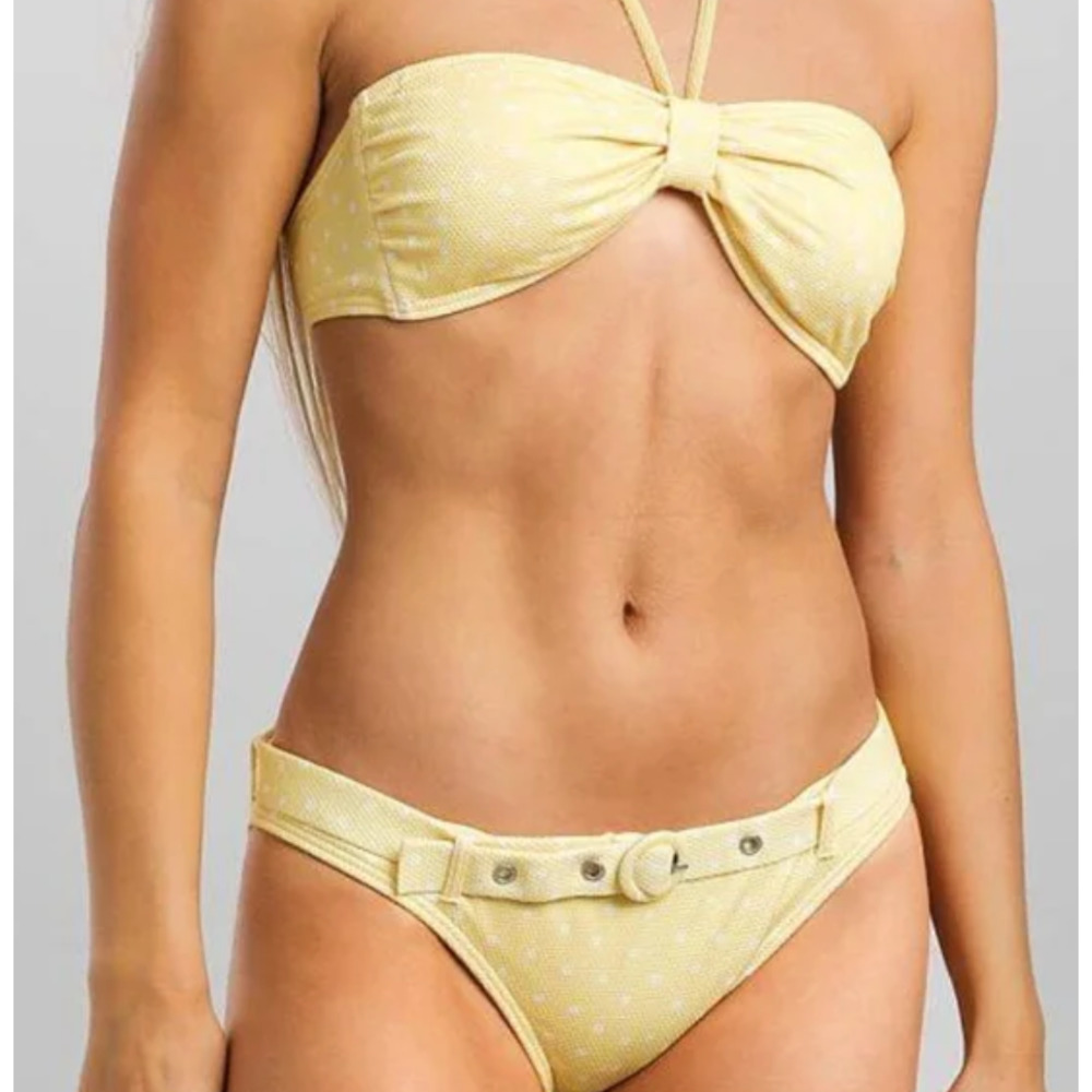 BILLABONG X Salty Blonde Yellow Polka Dot Sundipped‎ Bikini